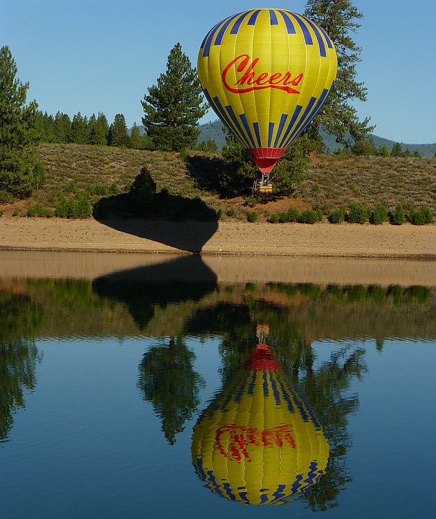 Cheers Balloon at Prosser Reservoir near Truckee, California